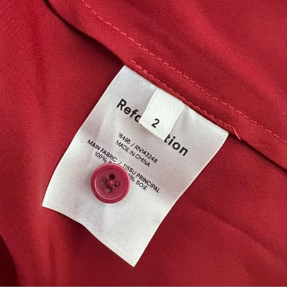NWT Reformation Noemi Crimson Red 100% Silk Midi Dress Size 2 CC2 - Picture 11 of 12